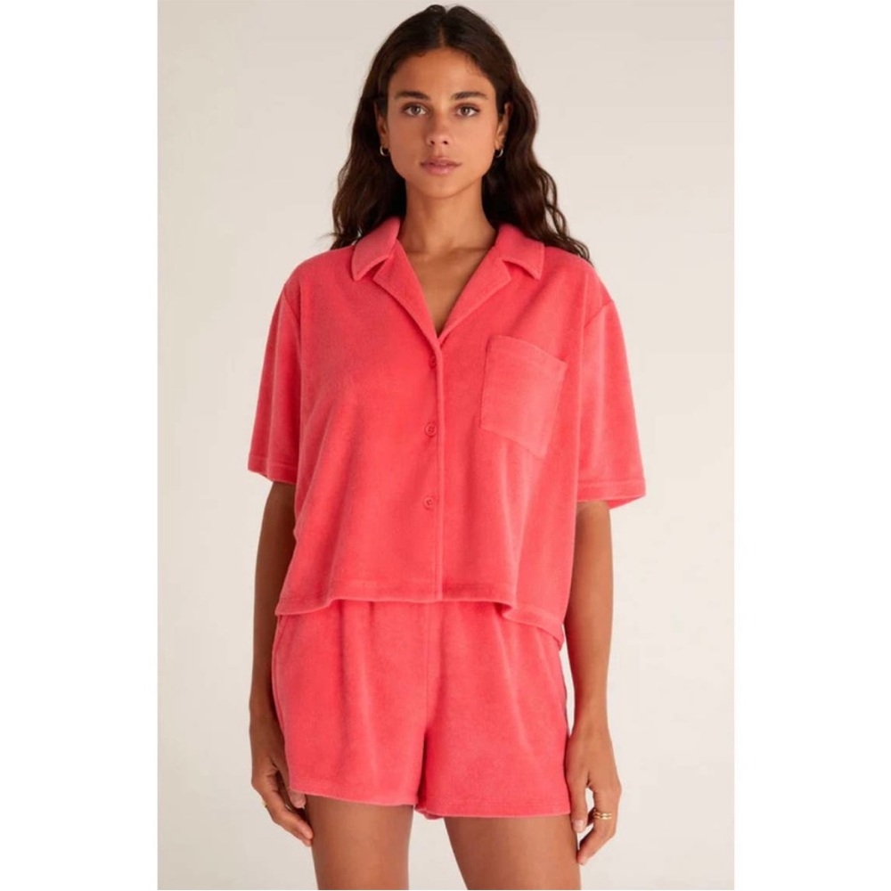 Z Supply Resort Loop Terry Set in Strawberry size M